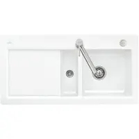 Villeroy & Boch Keramikspüle 67122FR1, Subway 60 flat Flächenbündige Spüle - inkl.
