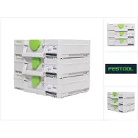 Festool Systainer Set 3x SYS3 M 112 ( 3x 204840 ) 7,7 Liter 396x296x112mm Werkzeugkoffer koppelbar