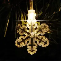BURI 40 LED Schneeflocken Lichterkette warmweiß Winterdeko Weihnachtsbeleuchtung