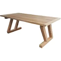 Casa Padrino Luxus Massivholz Esstisch - Eiche - 200 cm x 100 cm x H78 cm - Schwere Ausführung