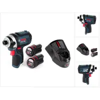 Bosch GDR 12V-105 Akku Drehschlagschrauber 12V 105Nm 1/4" + 2x 3,0 Ah Akku + Ladegerät