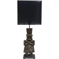 Casa Padrino Luxus Tischlampe mit schwarzem Lampenschirm 30 x 15 x H. 74 cm - Limited Edition