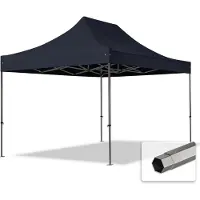 TOOLPORT 3x4,5m Stahl Faltpavillon, ohne Seitenteile, schwarz