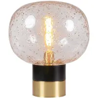 Casa Padrino Luxus Tischleuchte Schwarz / Messingfarben Ø 34 x H. 38 cm - Designer Tischlampe