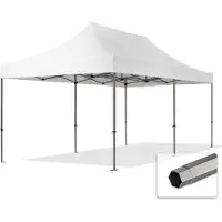 TOOLPORT 3x6m Stahl Faltpavillon, ohne Seitenteile, weiß