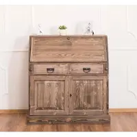 Casa Padrino Landhausstil Schreibkommode mit 2 Türen und 8 Schubladen Braun 106 x 49 x H. 109 cm - Möbel im Landhausstil