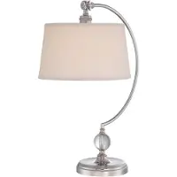 QUOIZEL Jenkins Zeitgenössische Schreibtischlampe Metall Poliertes Nickel 1 Licht E27