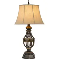 Elstead Lighting Augustine Zeitgenössische Schreibtischlampe Antik Braun Stahl 1 Licht E27