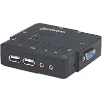 Manhattan KVM Switch 2-Port USB inkl. Kabeln schwarz