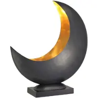 Casa Padrino Designer Tischleuchte Anthrazitgrau / Messingfarben 48 x H. 53 cm - Moderne Tischlampe mit Granitsockel - Wohnzimmer Lampe