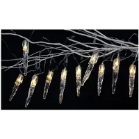 BURI LED Eiszapfen-Lichterkette 10LED Weihnachtsbeleuchtung Weihnachtsdeko Winterdeko