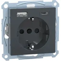 Merten ME SM 2367-0414 - System M Steckdose mit USB-Ladegerät Typ A+ C