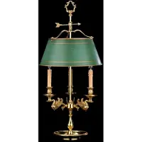 Casa Padrino Luxus Barock Tischleuchte Französisches Gold / Antik Grün Ø 38 x H. 83 cm - Prunkvolle Barockstil Schreibtischleuchte - Edel & Prunkvoll - Luxus Qualität - Italy