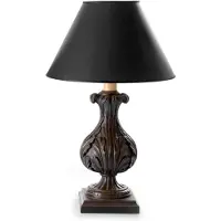 Casa Padrino Luxus Barock Tischleuchte Antik Dunkelbraun / Schwarz Ø 19 x H. 48,5 cm - Prunkvolle Barockstil Schreibtischleuchte mit Lampenschirm - Luxus Qualität - Italy