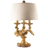 Casa Padrino Luxus Barock Tischleuchte Antik Gold / Creme Ø 25 x H. 56 cm - Prunkvolle Barockstil Schreibtischleuchte mit Lampenschirm - Luxus Qualität - Italy