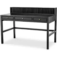 Casa Padrino Luxus Schreibtisch Schwarzgrau / Messing 130 cm
