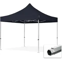 TOOLPORT Faltzelt PROFESSIONAL 3x3 m Faltpavillon ohne Seitenteile ALU schwer entflammbar schwarz