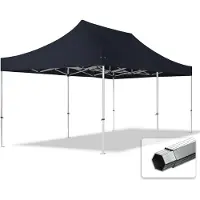 TOOLPORT Faltzelt PROFESSIONAL 3x6 m Faltpavillon ohne Seitenteile ALU schwer entflammbar schwarz
