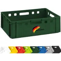 BURI Fleischkiste E2 Metzgerkiste 60x40x20cm lebensmittelecht, robust, stapelbar - Universal Lagerkiste Eurobox aus Deutschland