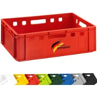 BURI Fleischkiste E2 Metzgerkiste 60x40x20cm lebensmittelecht, robust, stapelbar - Universal Lagerkiste Eurobox aus Deutschland