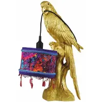 Casa Padrino Luxus Tischleuchte Papagei Gold / Bunt H. 61 cm - Luxus Leuchten