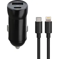 MaXlife MXCC-04 PD QC Kfz-Ladegerät 1x USB-C 1x USB 20W schwarz +