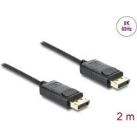 DeLOCK Koaxiales DisplayPort Kabel 8K 60 Hz mit Geflechtmantel 2 m, 2 m, DisplayPort, DisplayPort, Männlich, Männlich, 7680 x 4320 Pixel