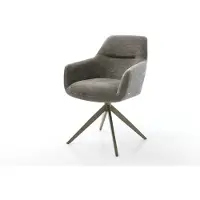 DELIFE Drehstuhl Pejo-Flex Bouclé Soft Schlamm Kreuzgestell breit Effektfinish Titan 360° drehbar Wippfunktion Taschenfederkern