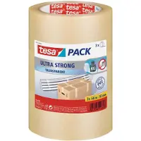 TESA tesapack ULTRA STRONG Paketklebeband - PVC Packband für festes Verpacken und sicheres Bündeln