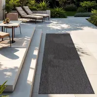 TT Home Teppich Für Outdoor Wetterfest Küchenteppich Balkon Terrasse Unifarbenes Design Modern Größe 80x150 cm