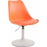 CLP Esszimmerstuhl Maverick Kunststoff drehbar mit Höhenverstellung orange Gestell Farbe weiß