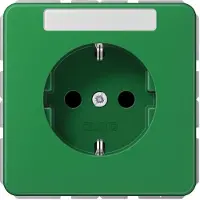 JUNG SCHUKO Steckdose m.Schriftf.KISerie CD grün CD1520BFKINAGN