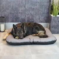 4L Textil ELLA Kunstleder Hundebett große Hunde Hundekissen XL Hundematratze aus Kunstleder Wasserdicht Abwischbar 110x90 cm (Grau)