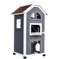 PawHut Katzenhaus für Katzenbett oder Katzentoilette Katzenschrank Katzenklo