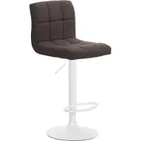 CLP Barhocker Calma Stoff 360 drehbar und höhenverstellbar | Farbe braun Gestell Farbe weiß