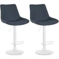 CLP 2er Set Barhocker Toni Stoff drehbar und stufenlos höhenverstellbar dunkelgrau Material Gestell Metall matt weiss