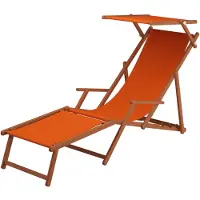 Erst-Holz Sonnenliege terracotta Strandliege Holzliege Buche Fußteil Sonnendach Tisch Kissen 10-309FSTKD