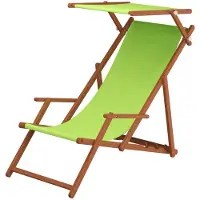 Erst-Holz Liegestuhl pistazie Gartenliege Sonnenliege Sonnendach Strandstuhl Buche klappbar 10-306 S