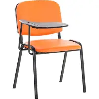 CLP Stuhl Ken mit Klapptisch Kunstleder mit gepolsterter Sitzfläche orange
