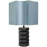 Casa Padrino Luxus Tischlampe Mattschwarz / Türkis 55 x H. 78 cm - Luxus Qualität