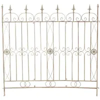 CLP Gartenzaun Mangold Eisen Steckzaun Landhausstil Rankzaun Garten Terrasse | Farbe antik-creme