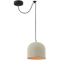 Casa Padrino Pendelleuchte Grau Ø 20 x H. 18 cm - Moderne Hängeleuchte mit Beton Lampenschirm