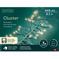 Lumineo Lichterkette Cluster 448 LED 4,2 m warm weiß, transp. Kabel