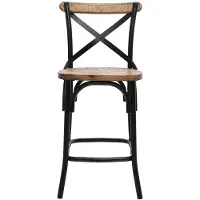 Miliboo - Barhocker Industrie-Look aus Holz und Metall Schwarz 65 cm JAKE