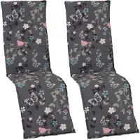 NYVI Auflage Barcelona für Relaxliegen / Relaxstühle 171x50 cm 2er Set Vintage Flower - Liegenauflage mit Komfortschaumkern und Bezug - Sitzpolster für Gartenliegen & Relaxsessel