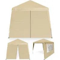 Casaria Pavillon Pop-Up 3x3m inkl. 2x Seitenteile Farbauswahl UV-Schutz 50+ inkl. Tasche wasserdicht faltbar Faltpavillon Zelt Festival Capri Beige