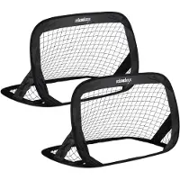 Relaxdays Pop Up Tore 2er Set, faltbare Fußballtore für Garten, Kindertor mit Tasche, HBT: 77 x 122 x 83 cm, schwarz