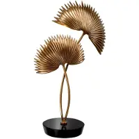 Casa Padrino Designer Tischleuchte Antik Gold / Schwarz 42 x 20,5 x H. 65 cm - Tischlampe mit Granitsockel - Luxus Kollektion