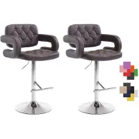 CLP 2er Set Barhocker Dublin höhenverstellbar und drehbar | Farbe braun