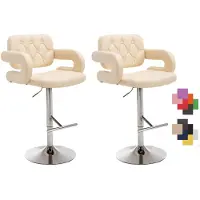 CLP 2er Set Barhocker Dublin höhenverstellbar und drehbar | Farbe creme